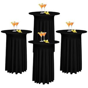 Hnpstbno Cocktail-Tischdecke mit Rock, 4 Packungen