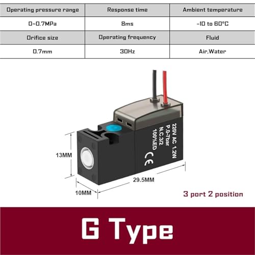 Válvula solenoide de 10mm para máquina de tejer con control neumático multi-voltaje 3