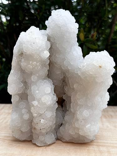 Image of GAF TREASURES Chalcedony & Crystal Quartz Stalactite 3-8 inch, Natural Quartz on Chalcedony Stalactite Specimen (3-4 lb)