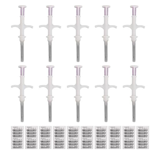 CHEOTIME 10pcs Pet Microchip, Universal ISO 11784/5 FDX-B 134.2KHz Chip de Seguimiento de Animales para Perros Cats Gestión de Pescado de Aves de Corral de Ganado (1.25 * 7 mm) CHEOTIME 10pcs Pet Microchip, Universal ISO 11784/5 FDX-B 134.2KHz Chip de Seguimiento de Animales para Perros Cats Gestión de Pescado de Aves de Corral de Ganado (1.25 * 7 mm)