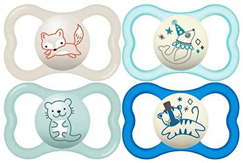Air Pacifier for Babies 6-16 Months, Extra Air Flow for Sensitive Skin, Glows in The Dark, Developed with Medical Experts, BPA-Free Skin Soft Silicone, 3 Count, Made in Europe
