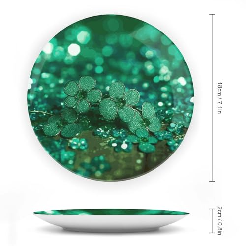 Plato decorativo Bone China blanco con brillos 7 pulgadas miniatura 2