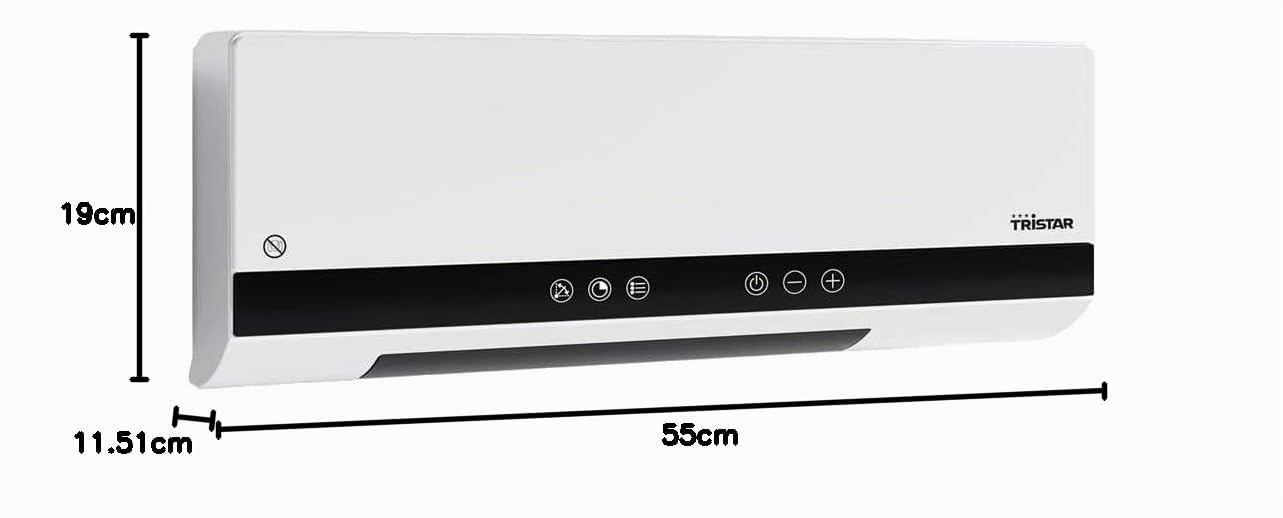 Tristar Calefactor cerámico PTC KA-5216-2 potencias de calefacción - Temporizador y programas semanales - Función ventilador - Mando a distancia incluido - Para habitaciones de hasta 20 m² - 2 000 W