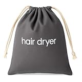 Mozeat Lens Hair Dryer Bags Drawstring Bag Container Hairdryer Bag Travel Container for Hair Tools, Use at Home, Gym, Hotels (Cotton,Grey)