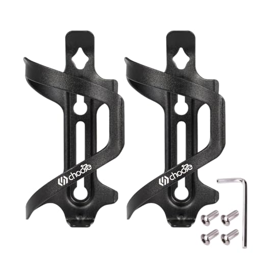 Chooee portabidon para Bicicleta, 2 Pares Lateral portabidones para MTB, Aluminio Portabidón Carretera Bici Negro
