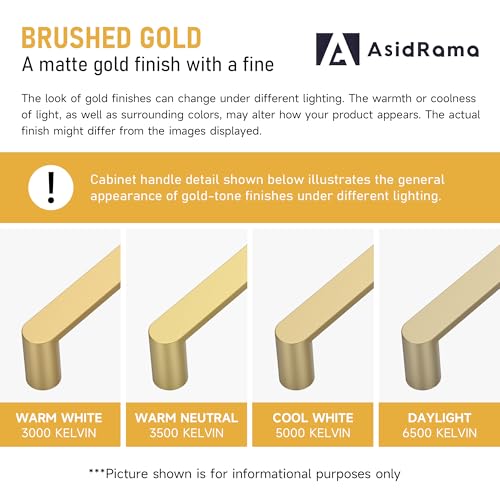Image of Asidrama 10 Pack 3 Inch(76mm) Brushed Gold Kitchen Cabinet Handles, Cabinet Pulls Kitchen Cabinet Hardware Cupboard Handles Drawer Pulls 3644