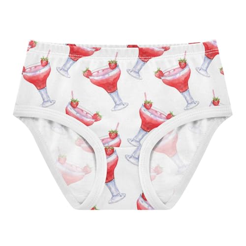 Joisal Animals Toddler Underwear Floral 2t Cotton Cute Panties Girl Red Strawberry Beverages White Briefs Underpants