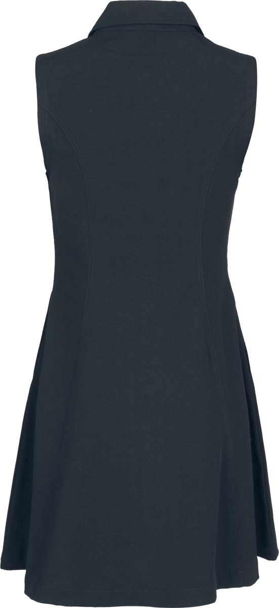 Gothicana by EMP Damen schwarzes A-Linien-Kleid mit Metalldetail
