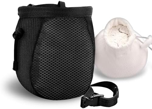 YERGOFE Climbing Chalk Bag for Rock Climbing - with Chalk Ball - Adjustable Black Chalk Bag Bouldering for Rock Climbing Equipment