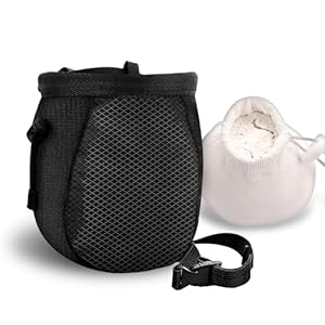 Yergofe Kletterkreidebeutel mit Kreideball schwarz