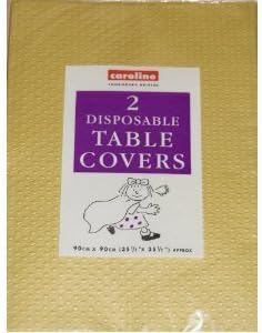 GOLD Paper Table cloths 2 per pack (Caroline){90cm x 90cm}