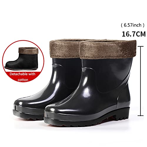 Man Short Cotton Rainboots Rubber Boots for Garden Man Rain Footwear Rain Shoes Warm Winter Shoes Men4