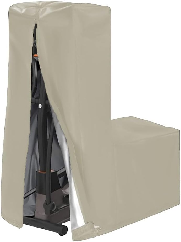420D Oxford Elliptical Machine Cover, Dust-Proof Protective Case for Elliptical Trainer, Foldable-Storage-Bag, for Indoor Outdoor Gym Equipment(87 * 51 * 153cm White)