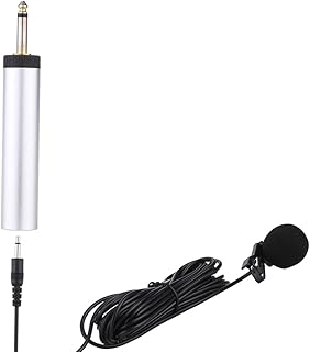 HUIOP Lapel Mic, Mini Portable Wired Electret Condenser Lapel Clip-on Musical Instrument Mic Microphone for Guitar Sax Trumpet Violin Piano