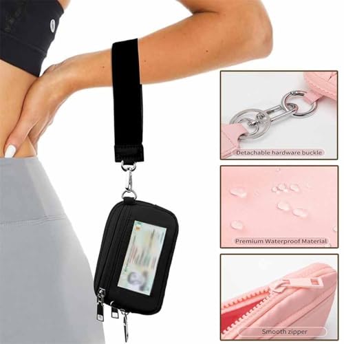 HUIQINGLI The Iris' Wallet 2nd Gen, The Iris Pouch Wristlet, Zip Card Case with ID Window/Hand Strap, for Travel Credit Card Holder (White)2