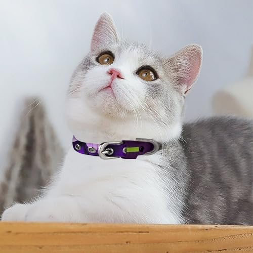 Collier réglable pour chiens et chats violet à motif de fleurs - Confort et sécurité - 6