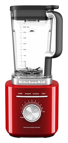KitchenAid 1200W 2L BPA Free Jar 10 Speed Pure Power Blender Empire Red with Pulse Function, Smoothie & Ice Crush Setting