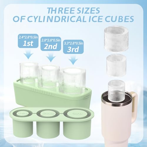Molde grande para cubos de hielo con tapa y almacenamiento verde miniatura 2