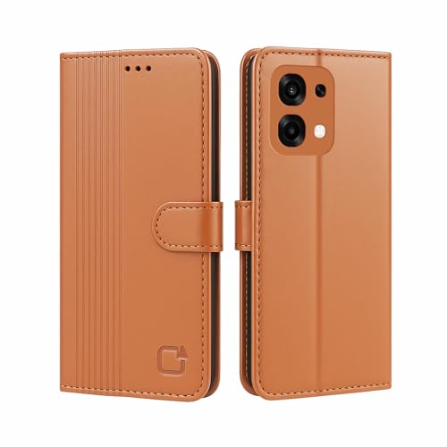 Image of AIBEX Shock Proof Flip Compatible for Oppo F31 Pro 5G Flip Cover Leather Finish | Inside TPU with Card Pockets | Wallet Stand | Complete Protection Flip Case - Brown