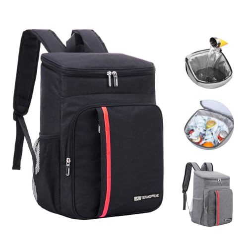 Mochila Térmica Bolsa Cooler Termowave Caixa Para Bebidas Praia Viagem Cor Preto (Preto)