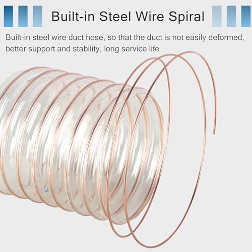 Dust Collection Hose for Vacuum Systems - 16.4ft (5m), 7.5" Diameter, Fits 1" to 8" Hoses, Ideal for Woodworking & Material Handling, Efficient Dust Control