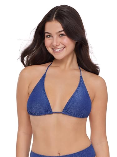 Steve Madden Stevie Womens Multiway Adjustable Convertible Triangle Bikini Top, Lady Luxe Indigo, X-Small