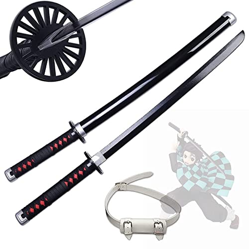 HXSM Espada De Cosplay Halloween Juguetes para Niños Demon Slayer Espada Katana Tanjiro, Espada De Anime Katana De Madera Espadas De Juguete 75 Cm/ 30 Pulgadas (Color : Kamado Tanjiro) Cover