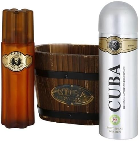 Cuba Gold by Cuba for Men – 2 Pc Gift Set 3.4oz After Shave, 6.7oz Body Spray
