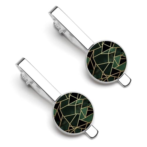 Black And Gold Geometric Tie Clip