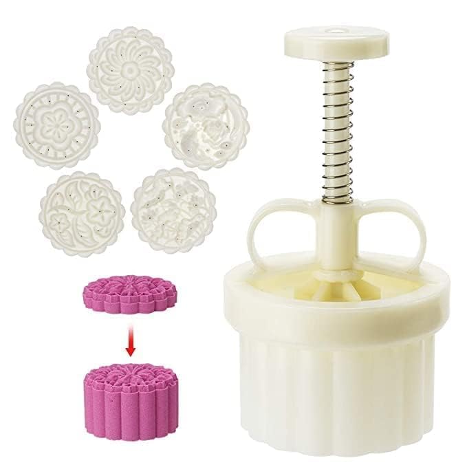 Cheet enterprise Decorative Punch Set Cookie Stamp Fondant Decorative Moon Cake Cookie Pressers Mold 6-Pcs Punch Set (1-Pcs) 1