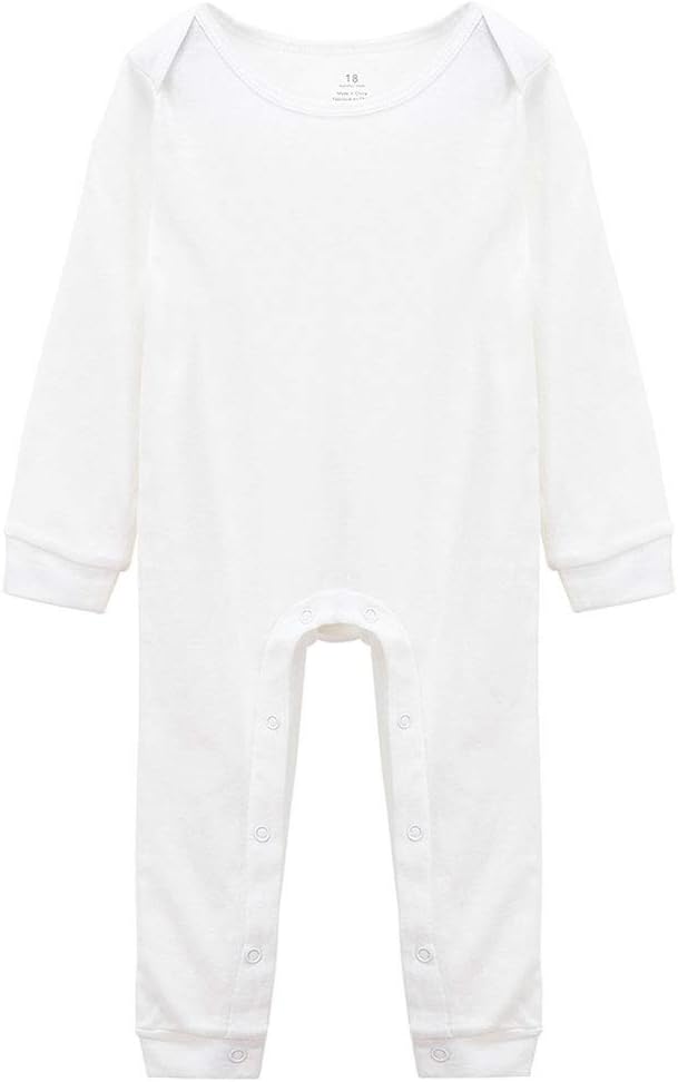 Long Sleeve Solid Baby Cotton Extender Bodysuit Boy Girl Unisex Romper White