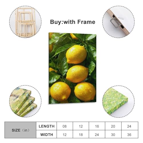 Poster citrons ZHOUKEG solution déco murale suspendue pour masquer un mur vide - 2