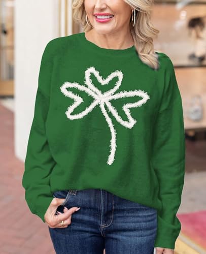 Image of SELINK Women's Valentines Sweater Crew Neck XOXO Heart Print Casual Long Sleeve Pullover Tops Sweaters