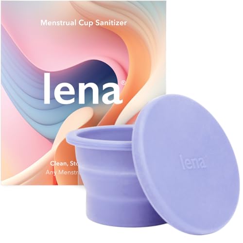 Lena Cleaning Container for Menstrual Cups – Light Purple – Reusable Silicone Cup for Easy Cleaning and Storage | Compact, Microwave-Safe, Travel-Friendly Design for Period Cup & Disc Care