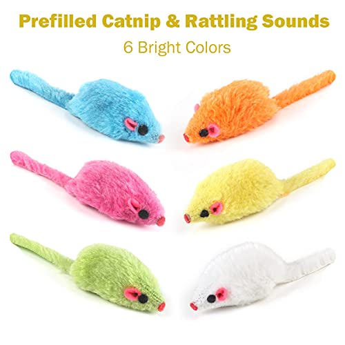 MeoHui Fur Mice Cat Toys, Rattling Catnip Cat Toys Mice, 5.5” Real Little Mice Size Cat Mouse Toys with Rattle Sound… - Image 4