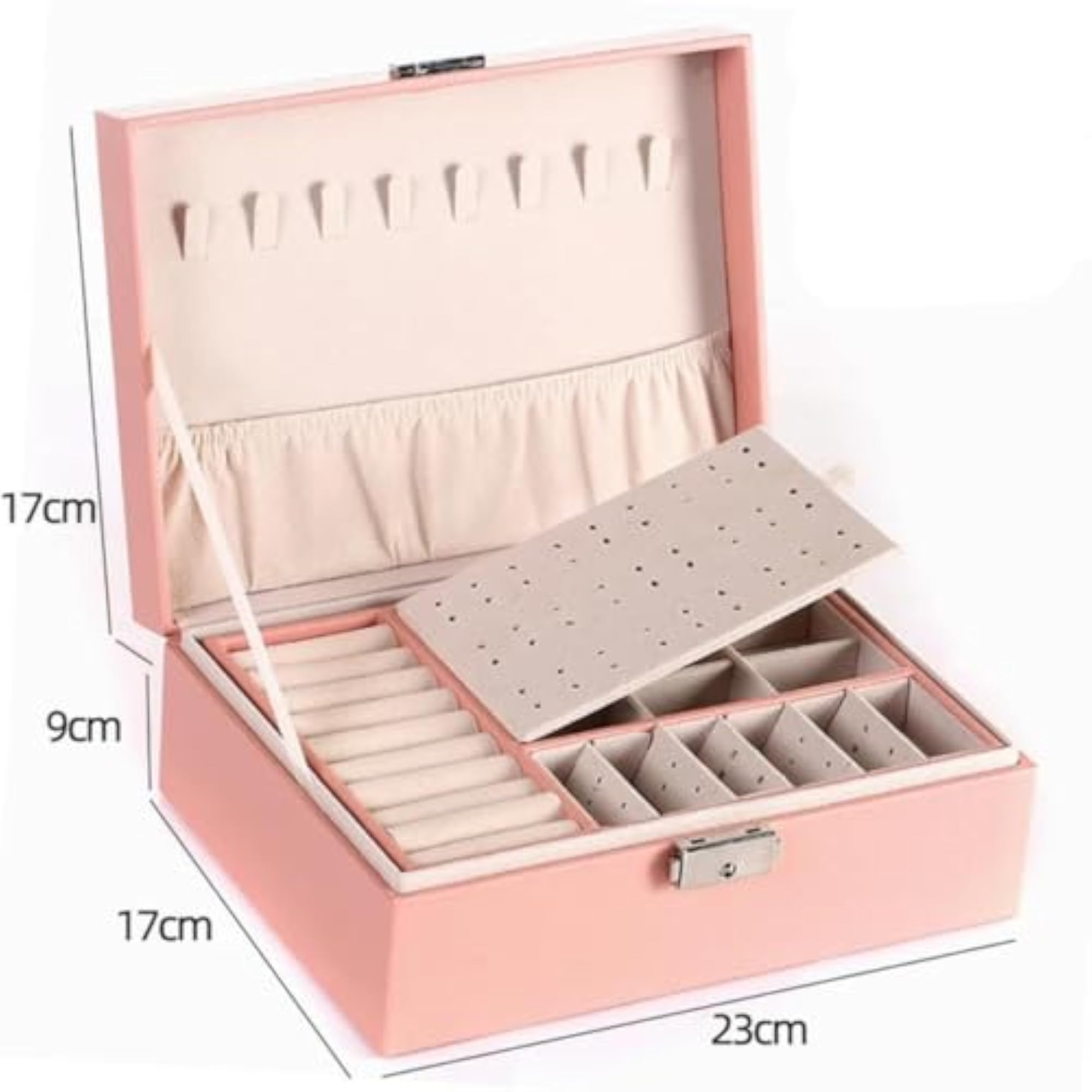 Acrylic Portable Jewellery Organiser Storage Box for Rings & Earrings