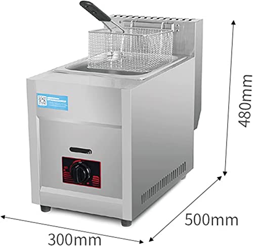 Professionelle kommerzielle Doppeltank-Gasfritteuse, Edelstahl-Restaurant-Küche-Tischplatten-Pommes-Fritteuse, Outdoor-Camping-tragbare Propan-LPG-Fritteuse, Friteuse mit Korb und Deckel – Bild 3