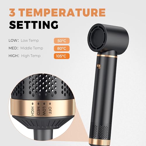 Image of 5 in ONE Hair Dryer Brush, Blow Dryer Curling Wand Hair Styling Tools Set, Ionic Hot Air Brush Round Brush Blow Dryer, Left&Right Styler 100-120V