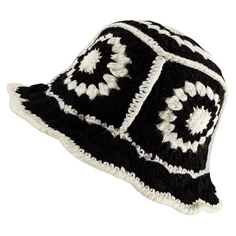 Handmade Crochet Bucket Hat with Floral Pattern Cover