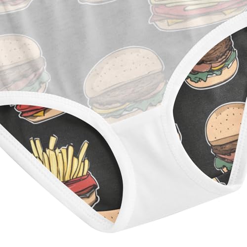 ZZKKO French Fries Burger Girls Underwear Toddler Panties for Girls Comfort Brief Size 2-8T4