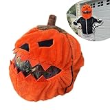 Jewkot 1 PC Motorcycle Helmet Protective Cover, Halloween Pumpkin Shaped Helmet Cap, Cycling Helmet Dust Net Cover Decorative Accessories, Universal for Most Cars (Orange)