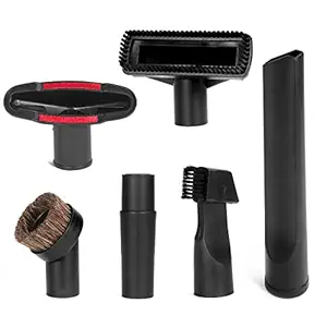 FSFTTRAD Vacuum Cleaner Accessories Kit Cleaning Brush for Inner Diameter of 1.22 Inch Pipe Head General Purpose Vacuum Cleaner, Set of 6, Black, HEPA Filter