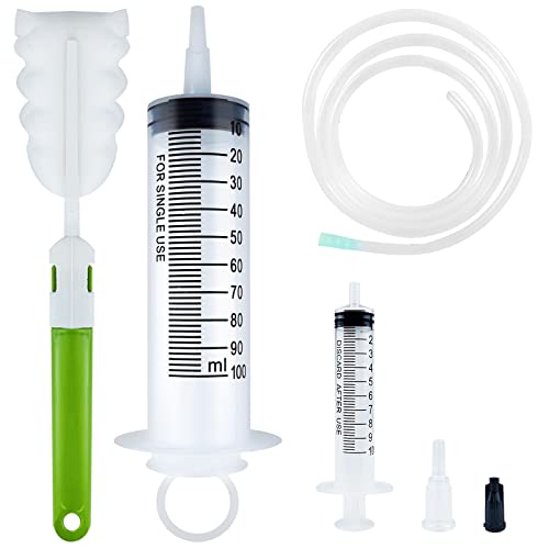 Jeringa Grande 100ml +10ml, Envases Individuales Esteril Jeringa de Plastico con Cepillos, Jeringa de Plastico para Laboratorios Científicos, Medición, Mejora Doméstica