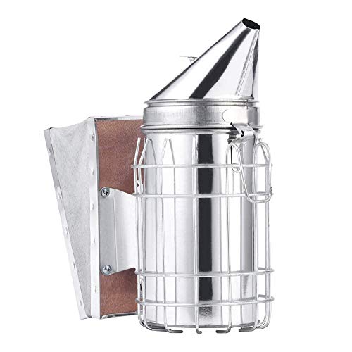 YO-TOKU Bee Smoker with Heat Shield Protection Board,Stainless Steel Bee Smoker Iron for Beekeeping Equipment Modules CE