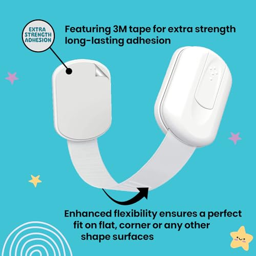 Baby Booboo Child/Baby Safety Cupboard Strap Locks Proof Your Cabinets With No Trapped Fingers. Extra Easy Install, Tools Needed K