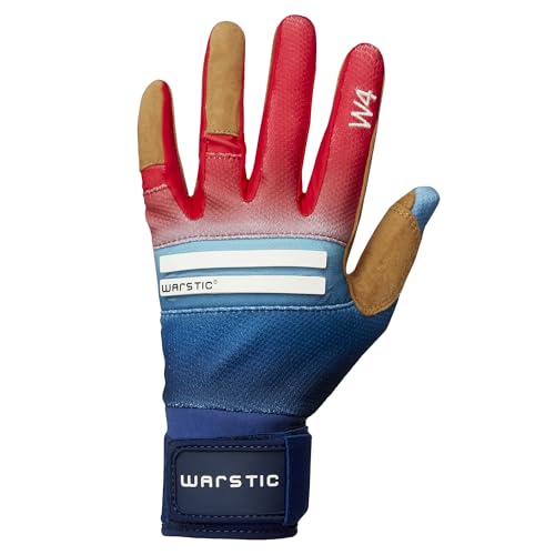 WARSTIC Workman4 Batting Gloves – Premium Leather Palm, Breathable Fit, Durable Baseball/Softball Hitting Gloves for Men & Women (Hero, Medium)