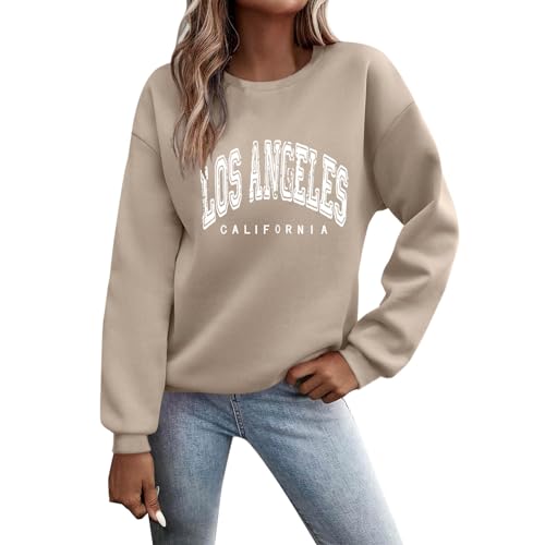 Sweat à capuche gothique pour femmes col rond style dessin animé décontracté kaki M