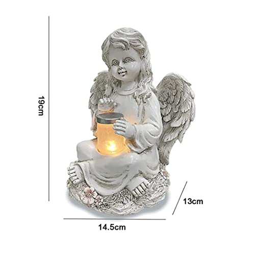 Statuette ange extérieur résistante aux intempéries et sans fil solaire - 6