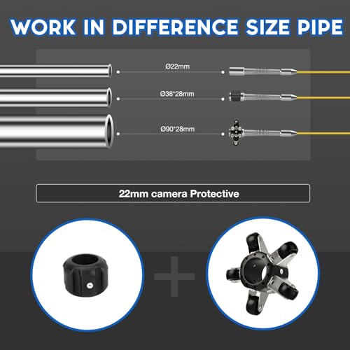 Sewer Camera 100ft/30m,0.9in/22mm Pipe Inspection Camera with 12pcs LEDs Light, 4.3" Screen 1000TVL Plumbing Snake Borescope with 4500mAh Battery DVR Recorder, Included 16GB Card