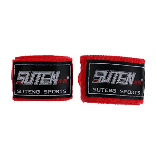 gazechimp 1 Par Kickboxing Box Tape Pulso Mão Protetor Punho Luvas De Perfuração - Vermelho